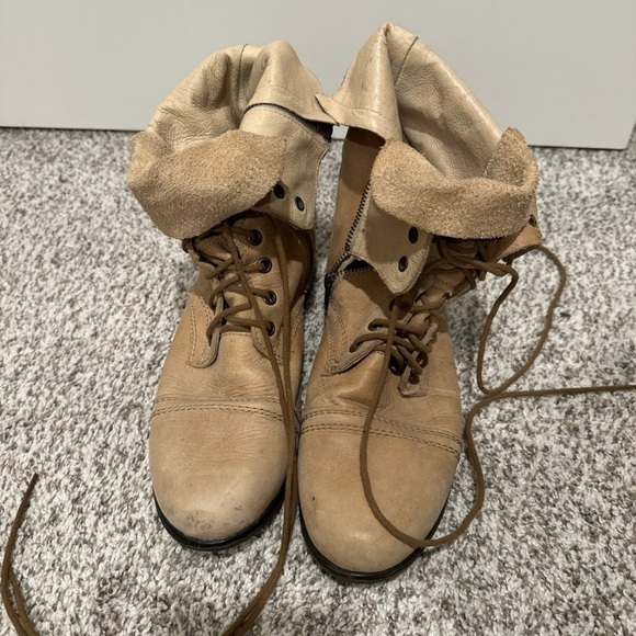Tan Women's Lace-Up Steve Madden Boots - Picture 2 of 5